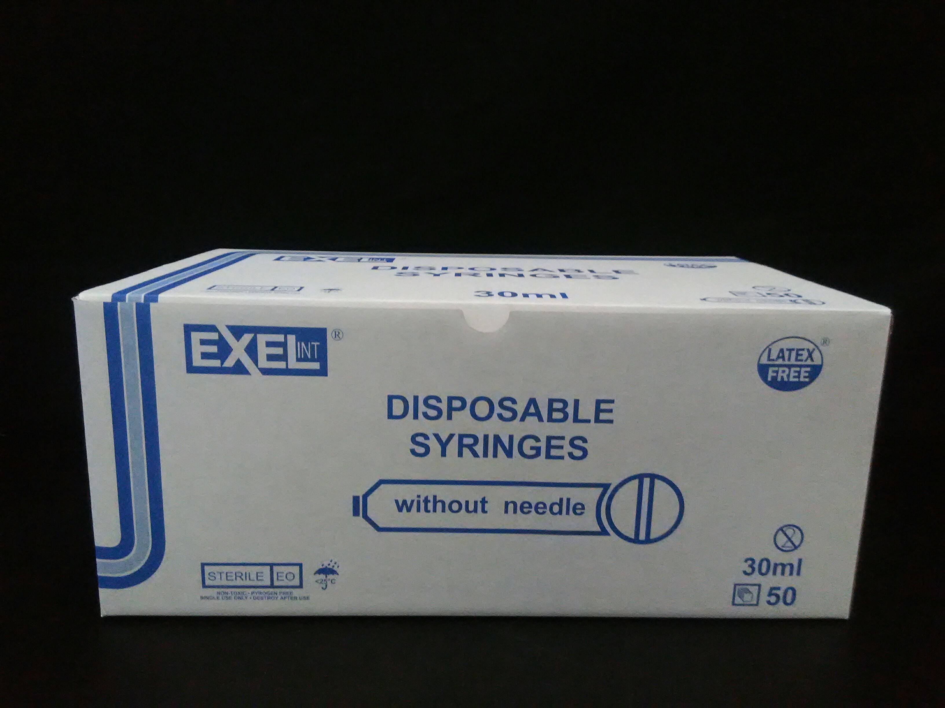 Exel 26290 Disposable Syringes with out Needle 30ml (50/box)