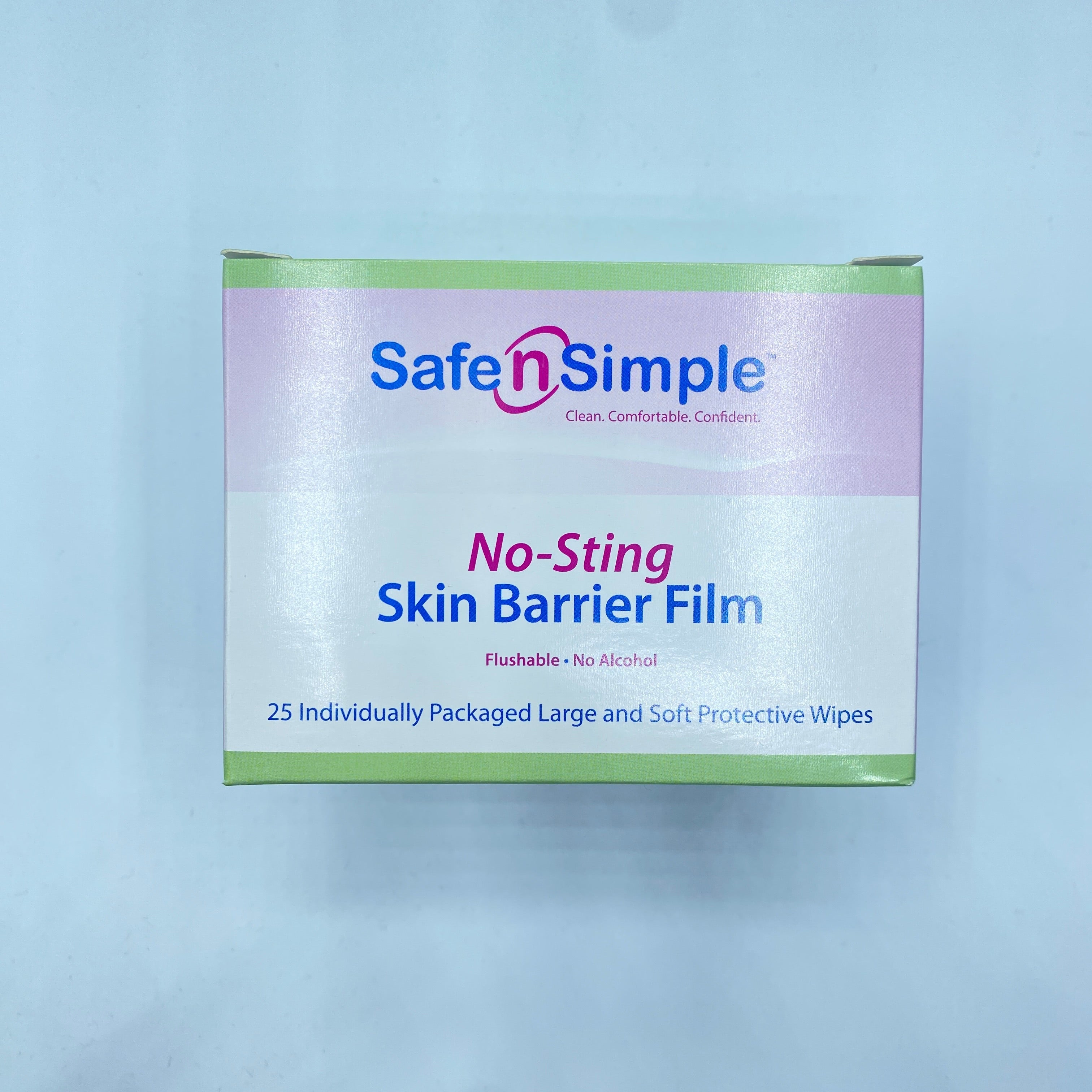 Safe n' Simple SNS00807 Skin Barrier Wipes, No-Sting Ostomy Care Barrier Film Wipes (Box of 25)