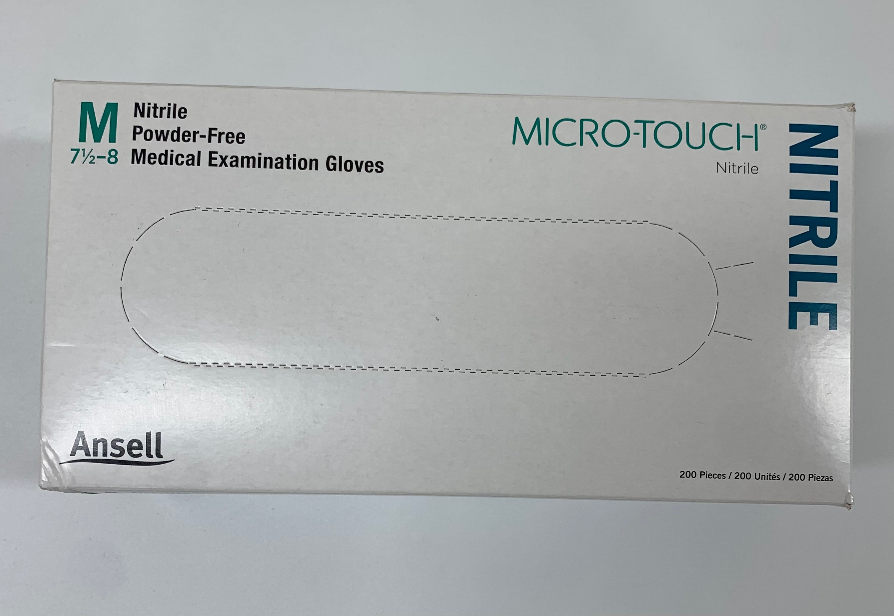 Ansell 6034302 Micro-Touch Gloves - Powder-Free Thin Nitrile Synthetic, Medium, 200 per Box