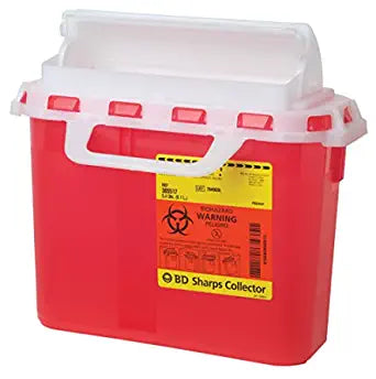 BD Medical Systems 305426 Sharps Collector with Counterbalanced Door, 5.4 Quart Capacity, 10.75