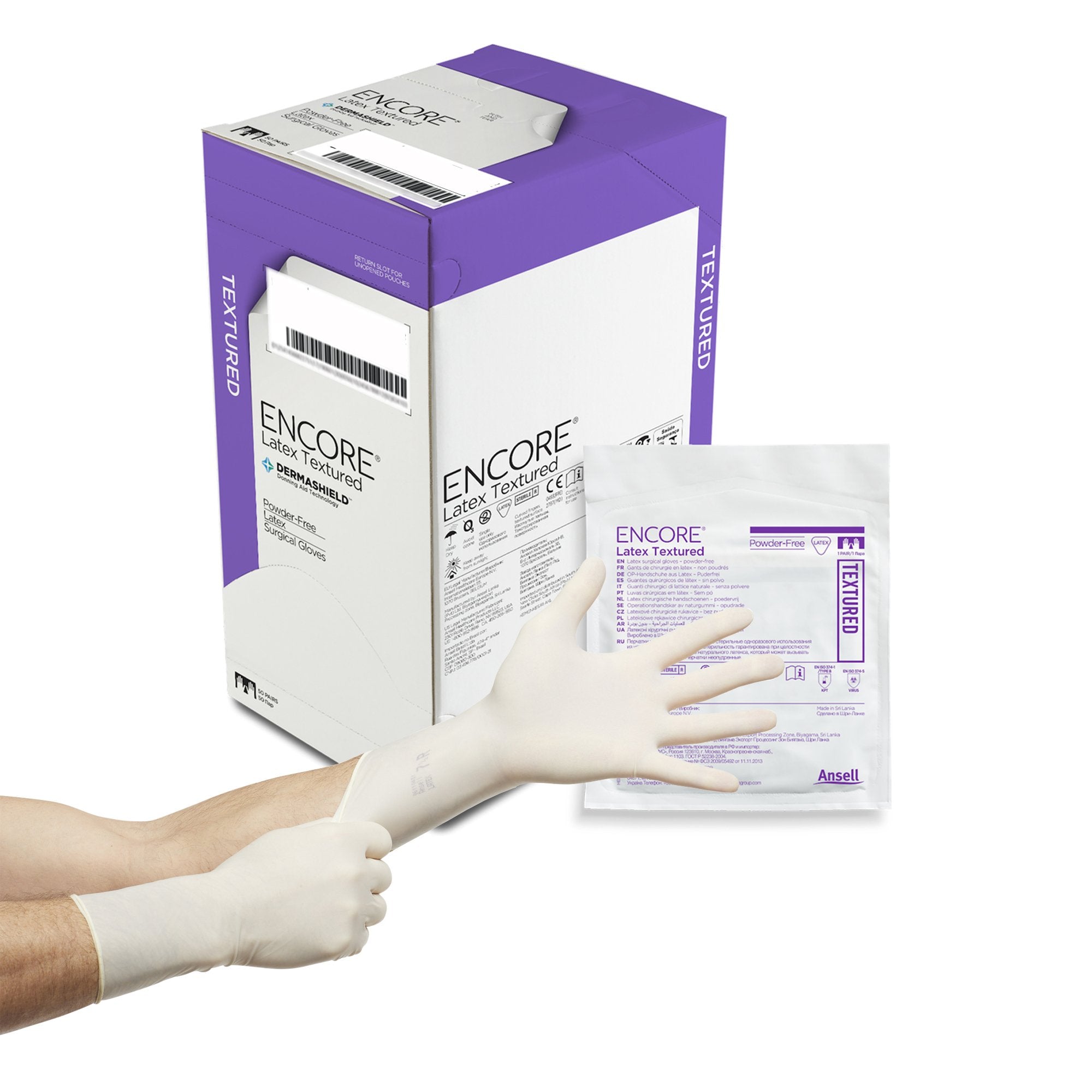 ANSELL  5785Ansell #5785001 Surgical Glove ENCORE® Latex Textured Size 6 Sterile - 50prs/bx