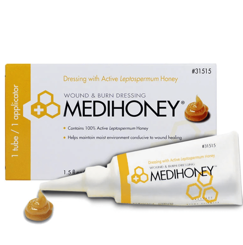 MEDIHONEY 31515 Wound and Burn Dressing Paste 100% Leptospermum Honey 1.5oz Non-adhesive Sterile Tube